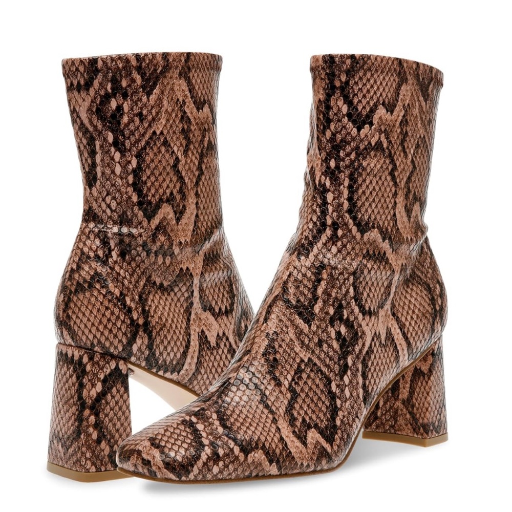 NEW Steve Madden Harli Snake print heel ankle bootie women size 8.5